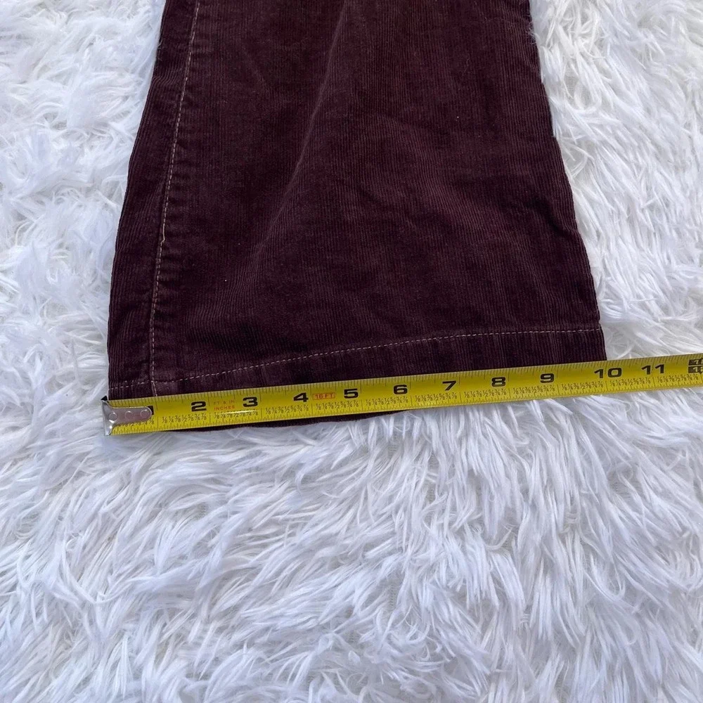 y2k brown corduroy cotton flare bootcut pants size 7
